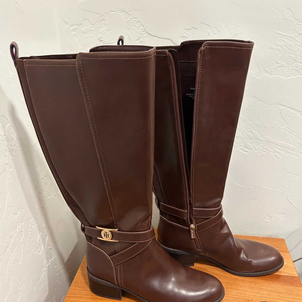 Tommy Hilfiger Dark Brown Knee-High Boots Size 8.5